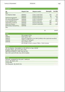 Passage planning template display page 1